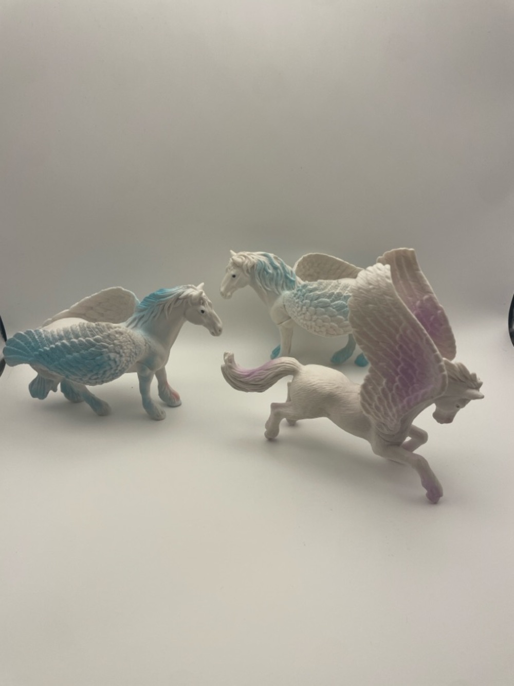 Pegasus Action Figure Toy Flying Horse With Wings lot of three By Greenbrier